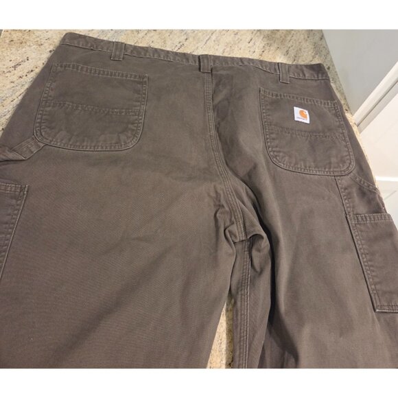 Carhartt Pants Utility Men 44x32 Brown Cotton Canvas Carpenter Work B324 DFE - Picture 9 of 11
